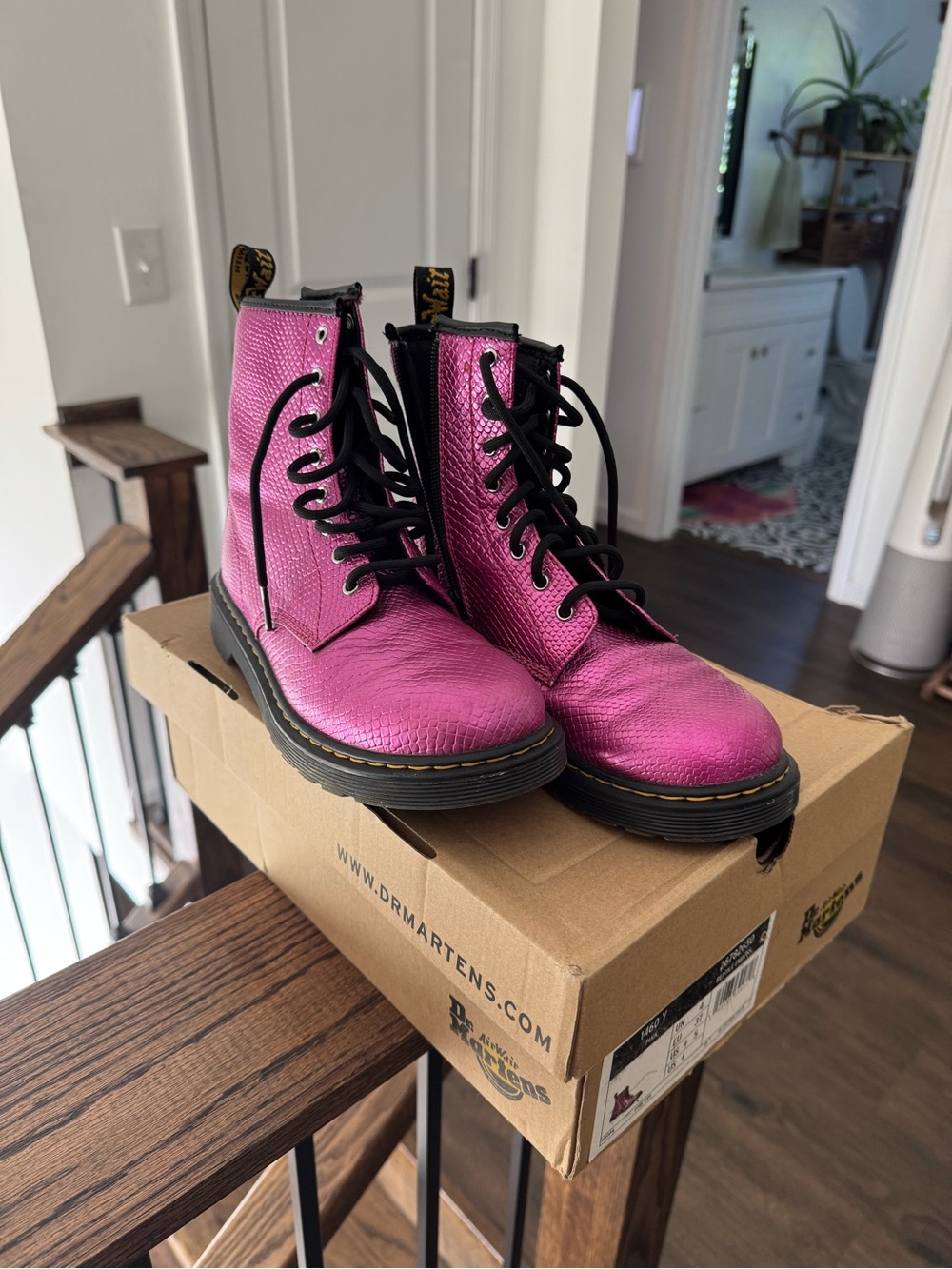 Metallic pink doc martins
